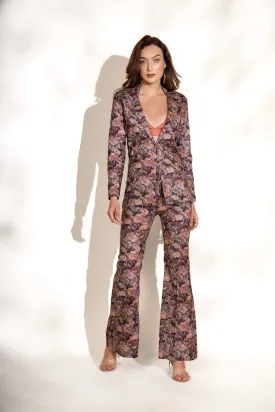 Mulberry Printed Bell bottoms and Blazer Co-ord Set