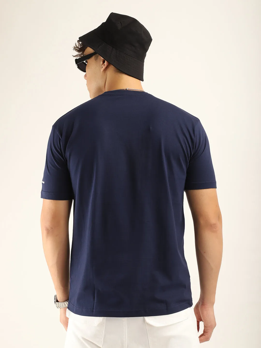 Navy Cotton Slim Fit T-Shirt