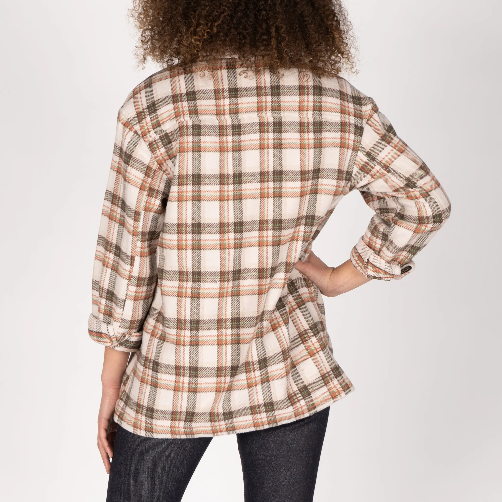 Over Shirt - Triple Yarn Twill Check Brush - Beige