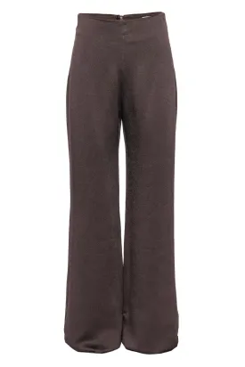 Palermo Brown Wide Leg Satin Pants