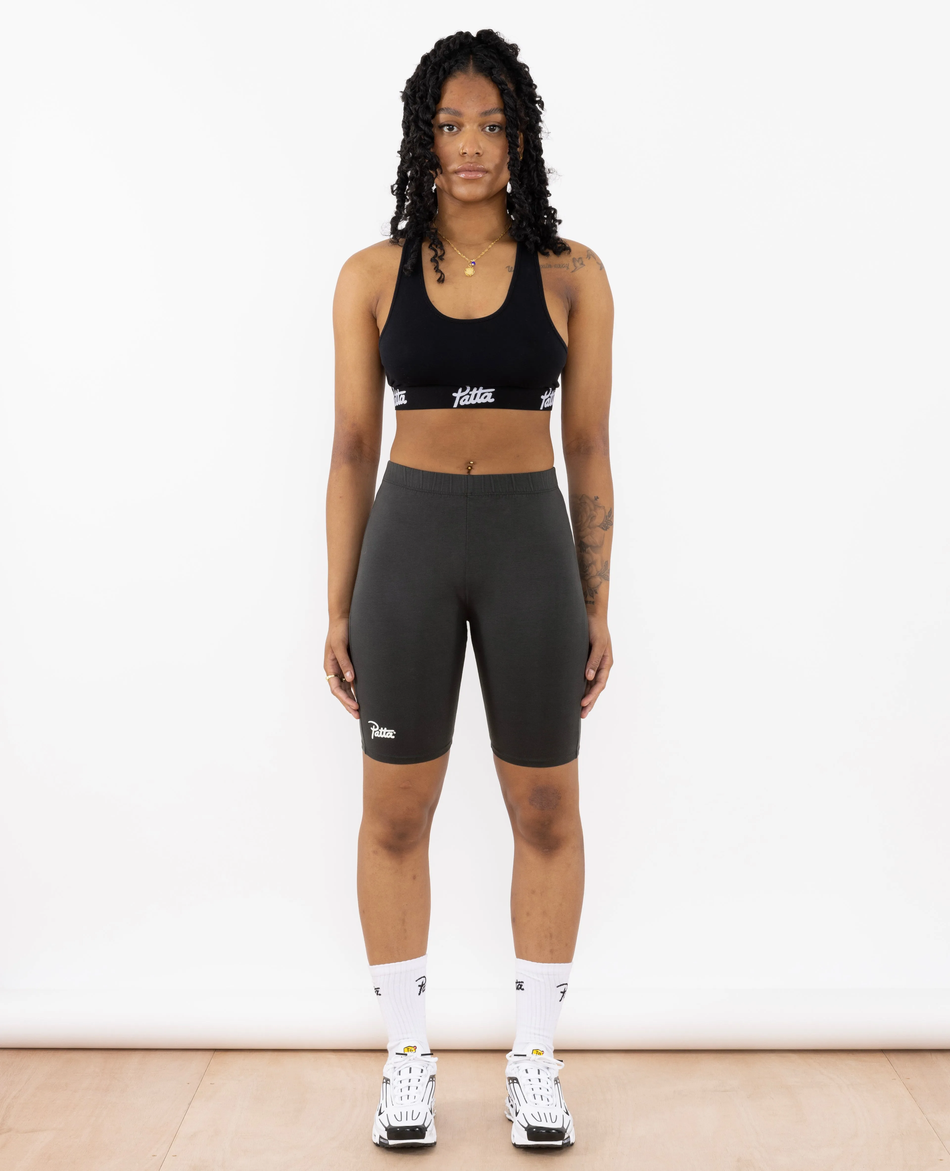 Patta Femme Basic Washed Biker Shorts (Raven)