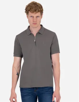 Playera Polo Con Cierre Holstone Slim Fit - Gris