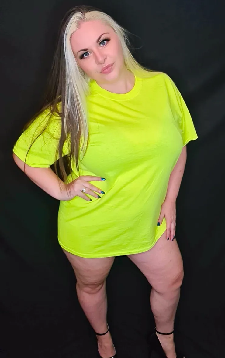 Plus Size Neon Yellow Festival T-Shirt