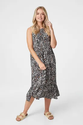 Printed Sleeveless Smock Dress