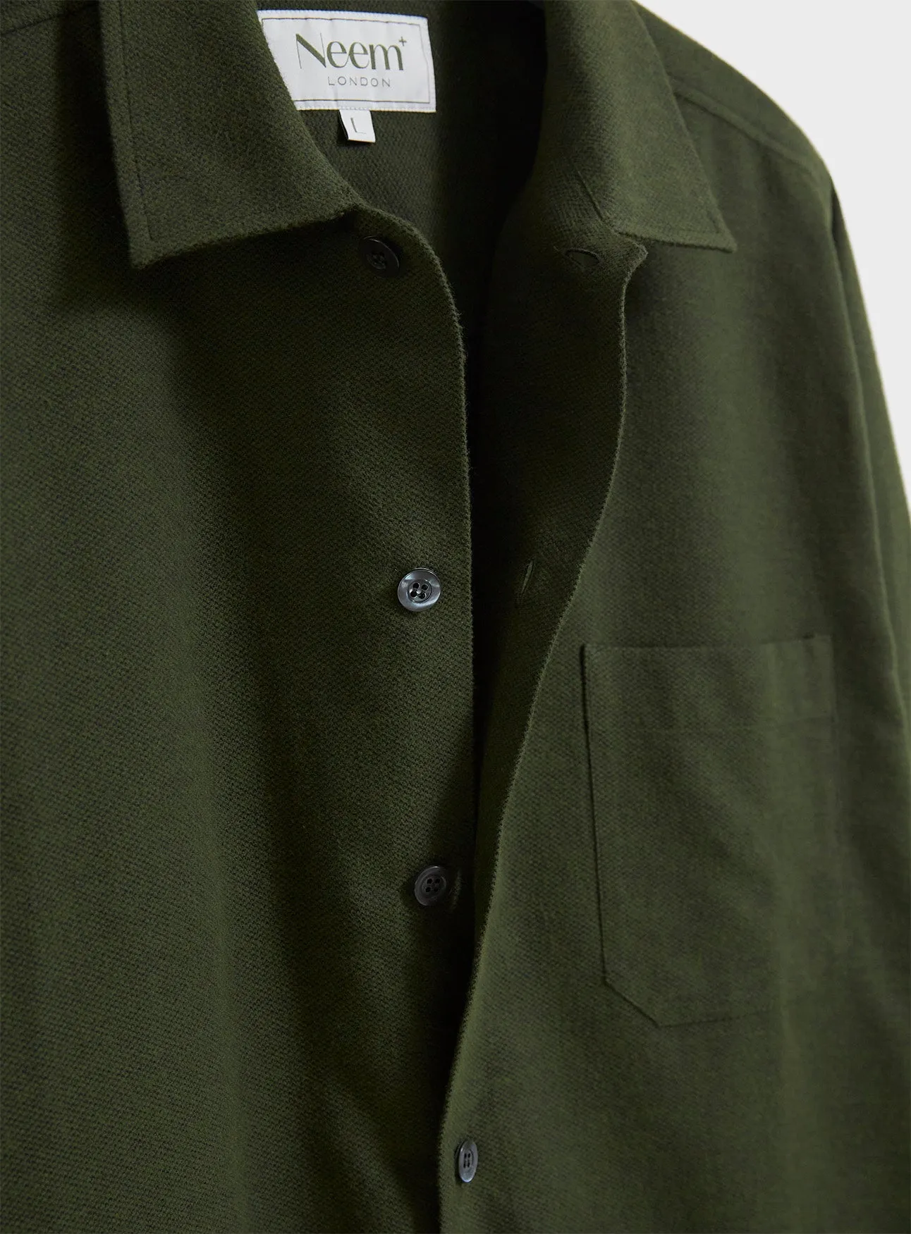 Recycled Italian Green Flannel Shirt Jacket