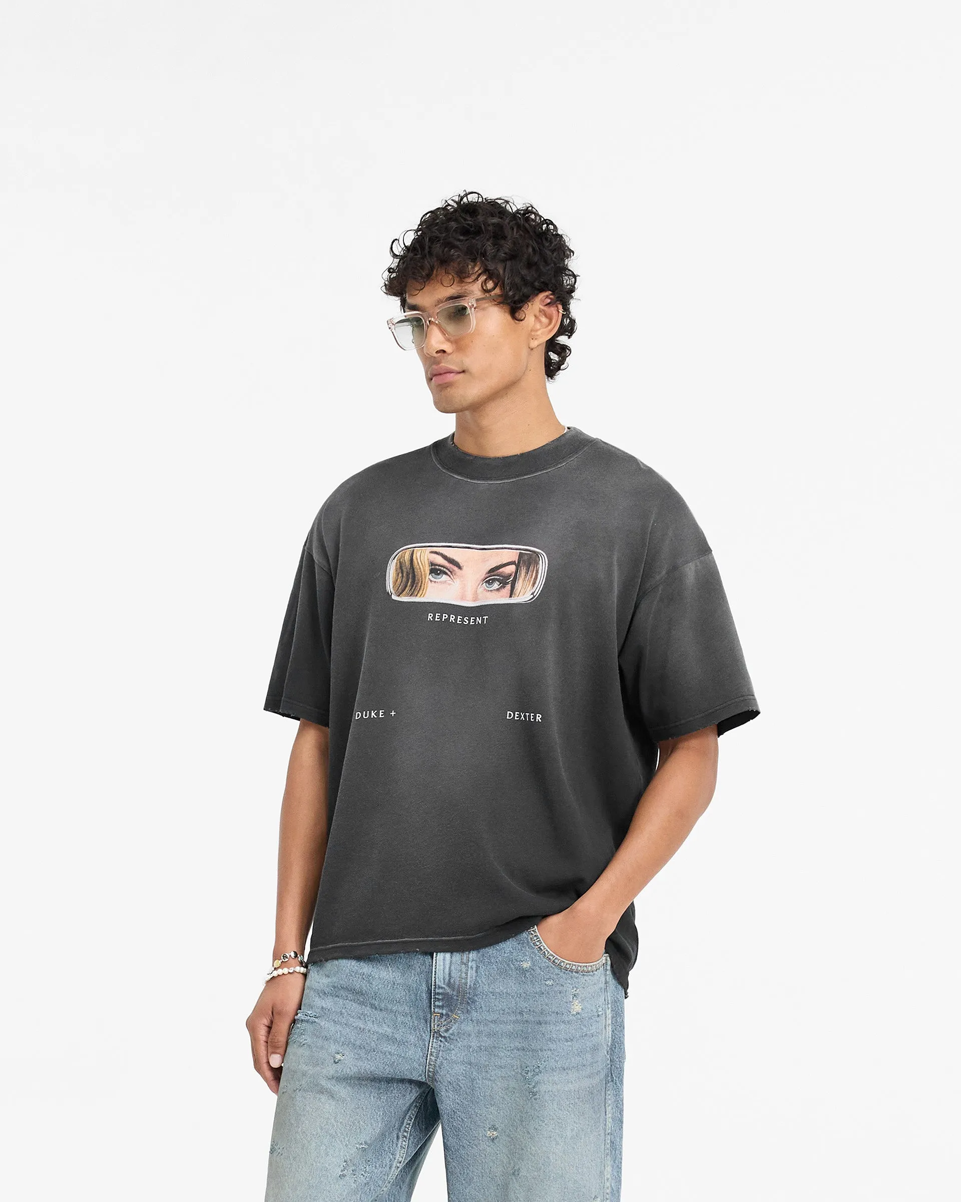 Represent X Duke   Dexter Rearview Mirror T-Shirt - Stained Black