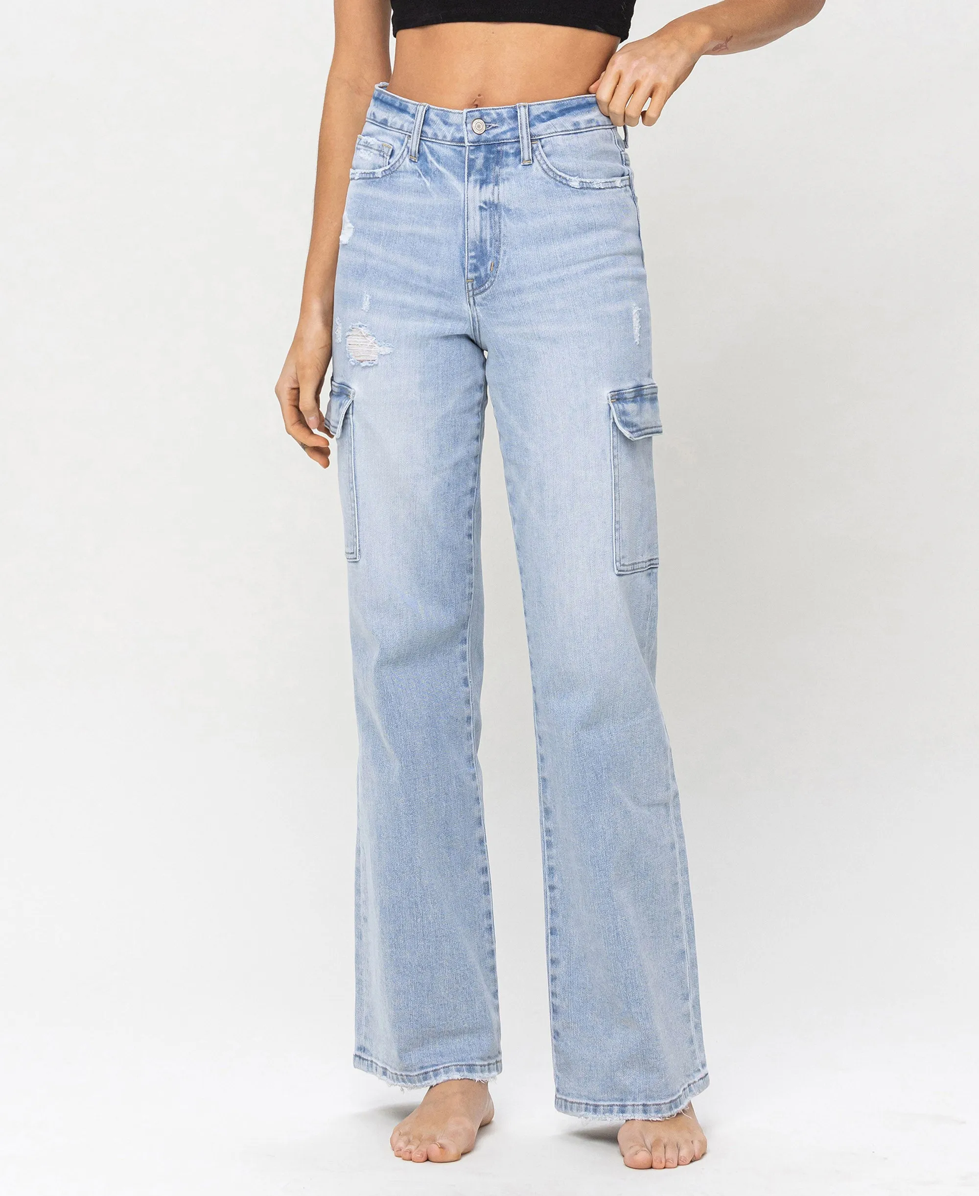 Reverent - Super High Rise 90's Vintage Utility Straight Jeans