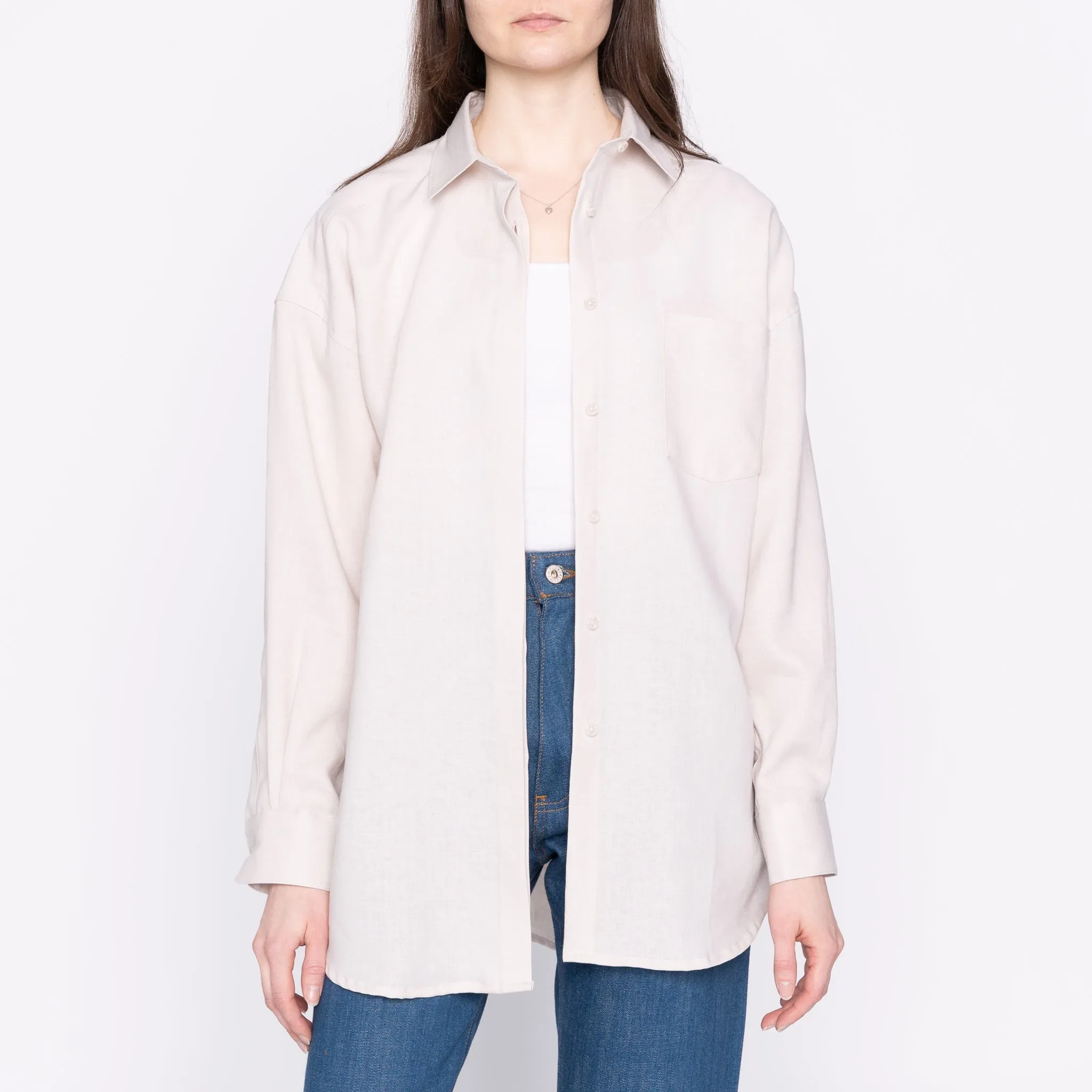 Roomy Shirt - French Linen Fine Canvas - Ecru