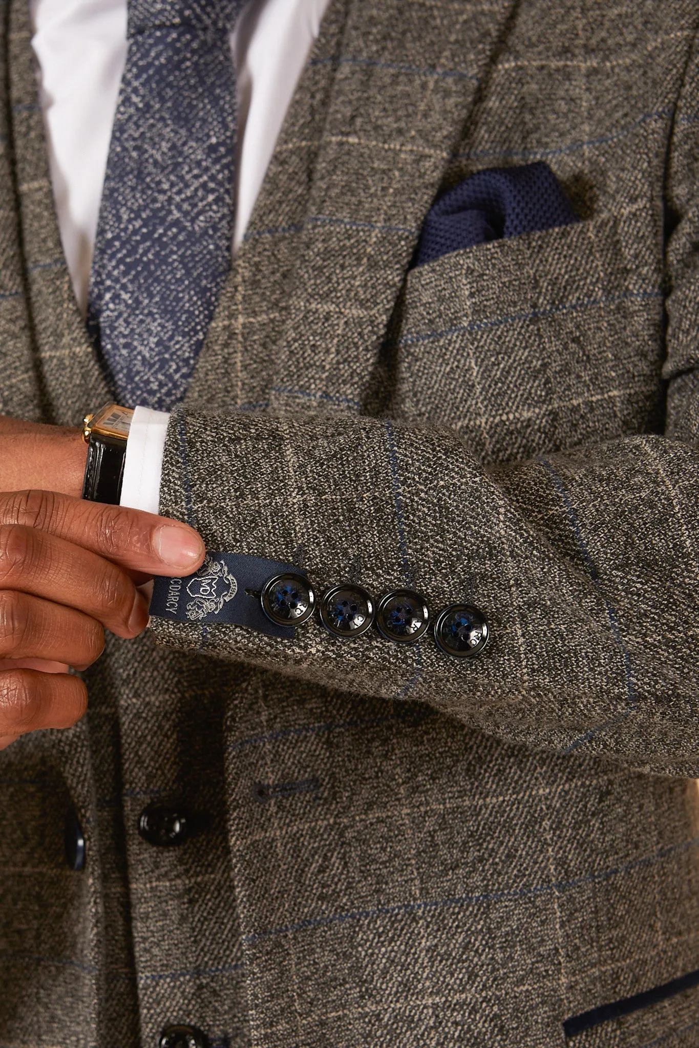 SCOTT - Grey Tweed Check Blazer