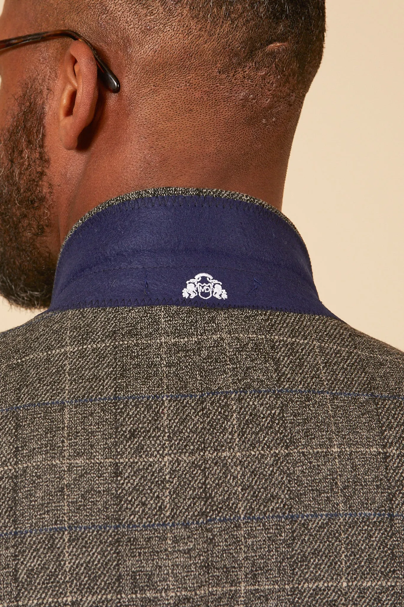 SCOTT - Grey Tweed Check Blazer