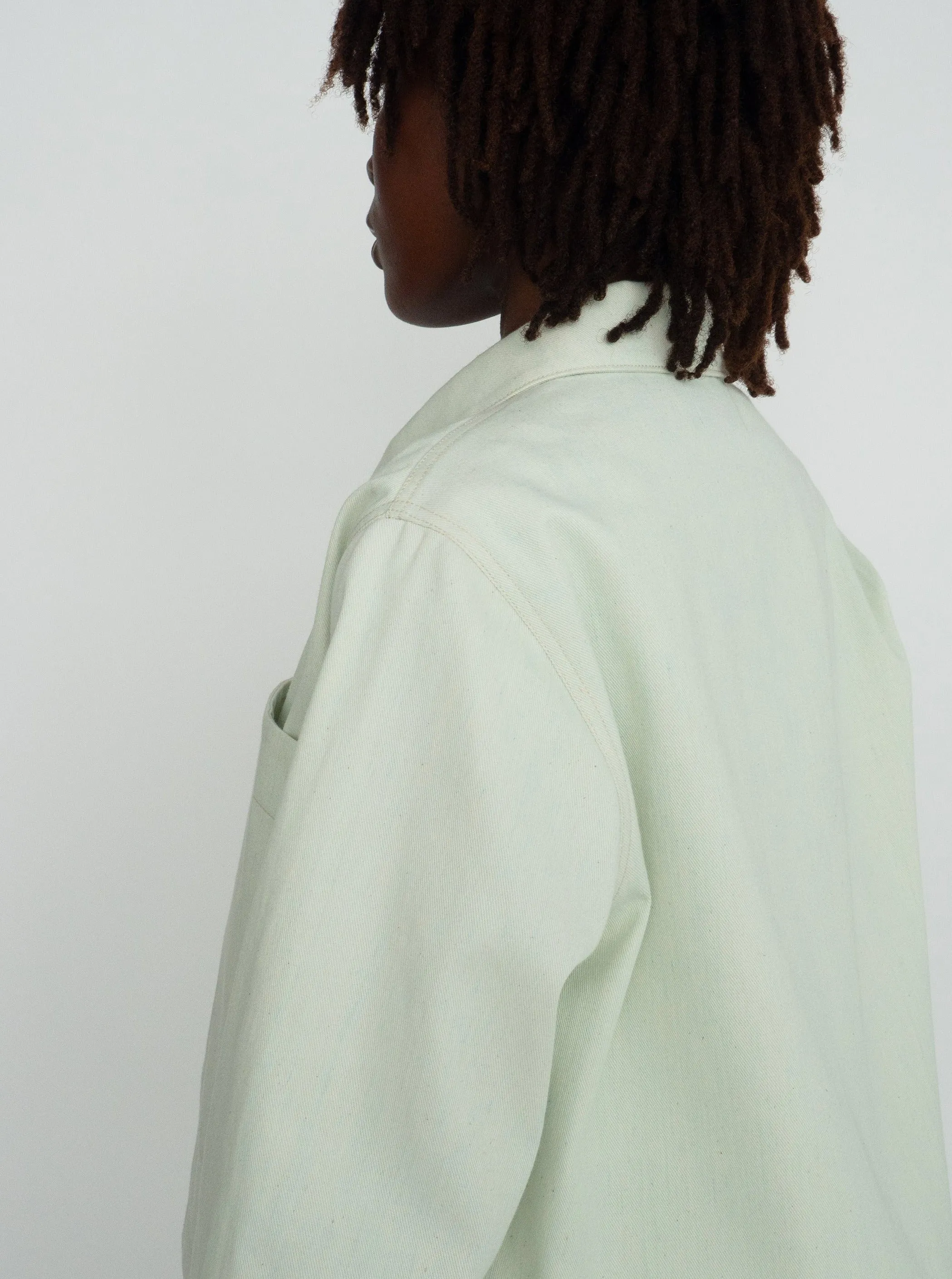 SEGRETA pale green denim jacket