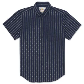 Short Sleeve Easy  Shirt - Vintage Dobby Stripes - Navy