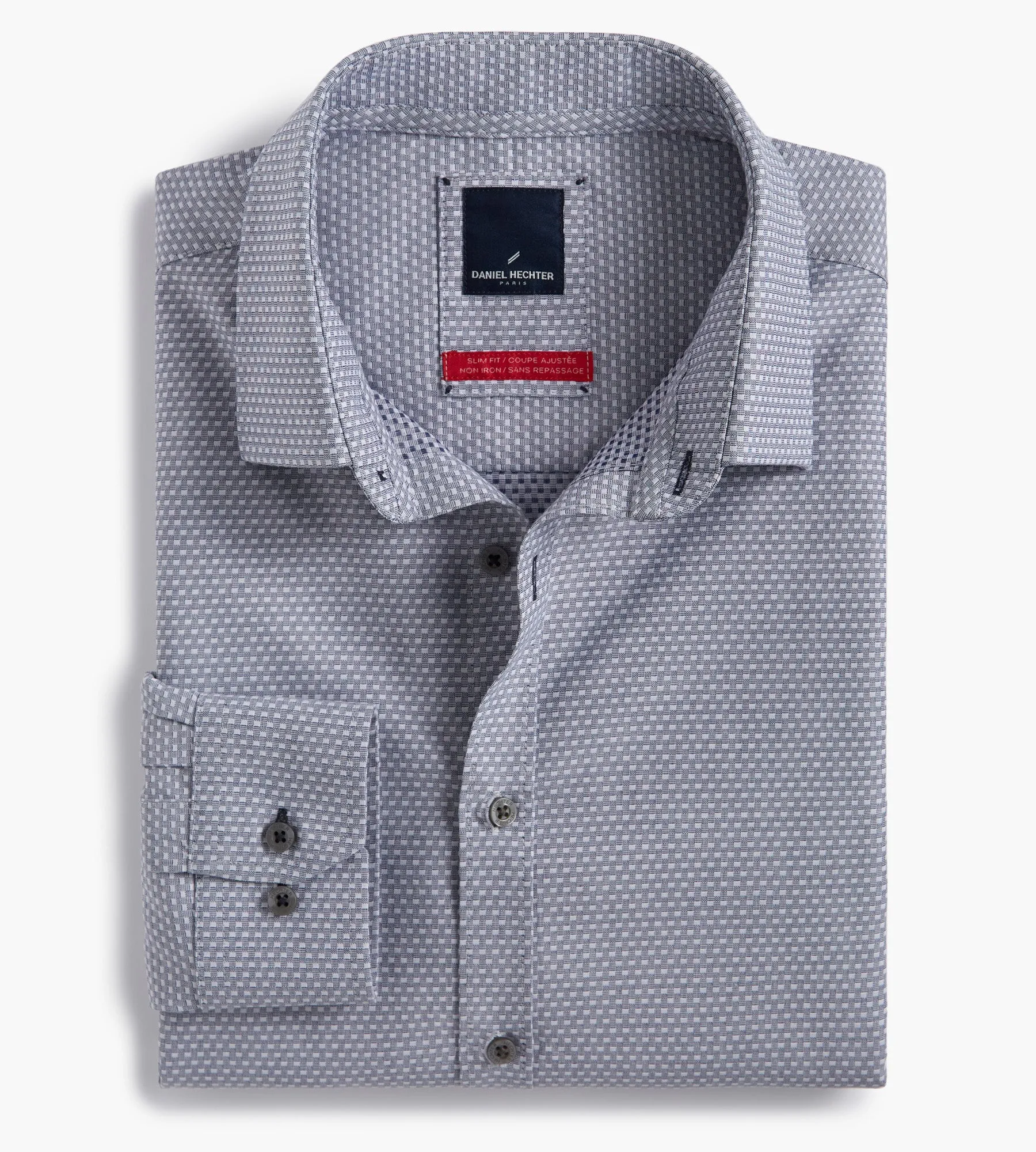 Slim Fit Stretch Check Dress Shirt