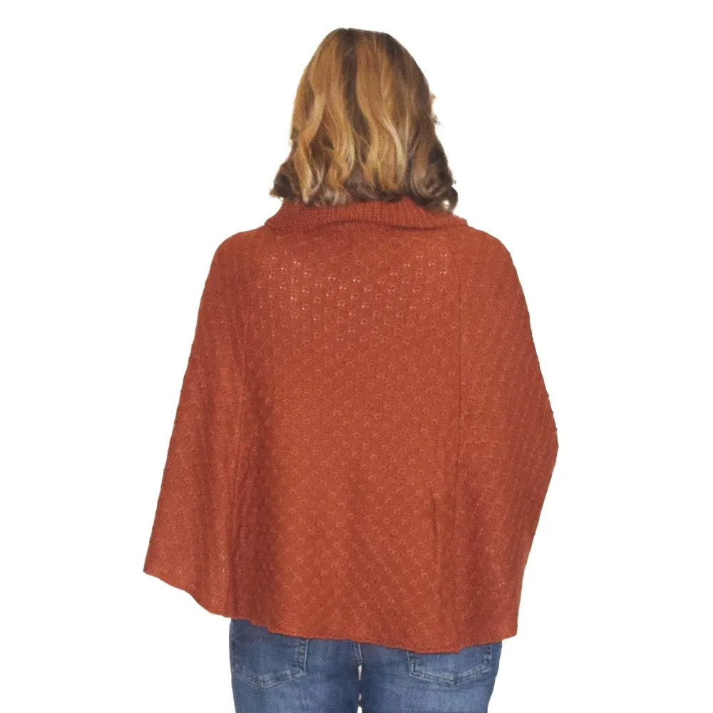 Spice Diamond Knit Sweater Poncho