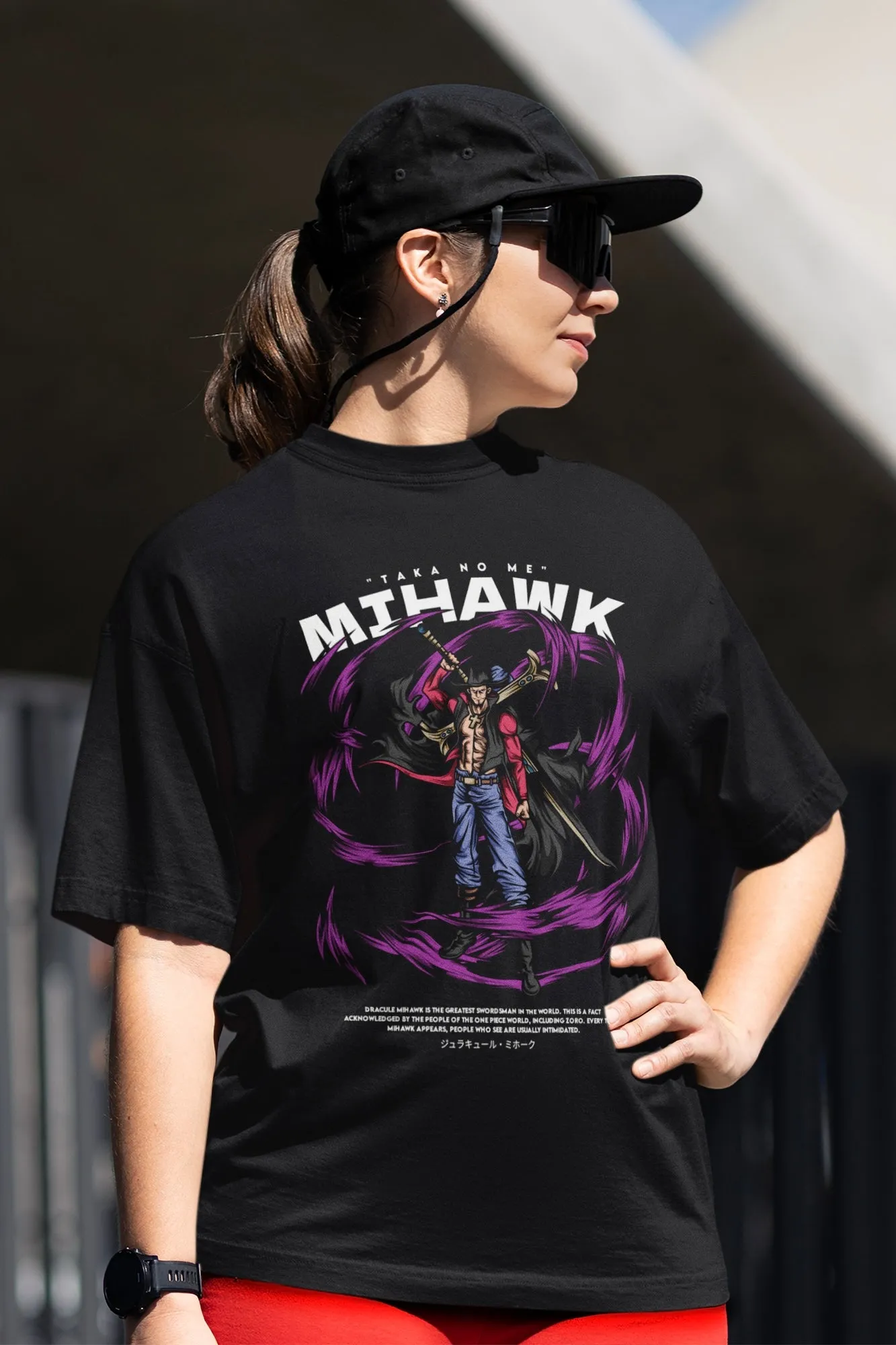 Taka No Me Mihawk (One Piece) Unisex Oversized T-shirt