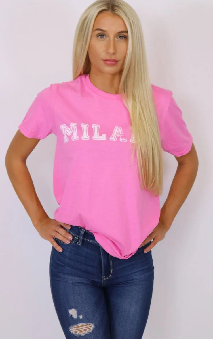 Varsity Milano Pink T-Shirt