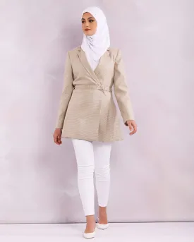 Veste Plissée Beige