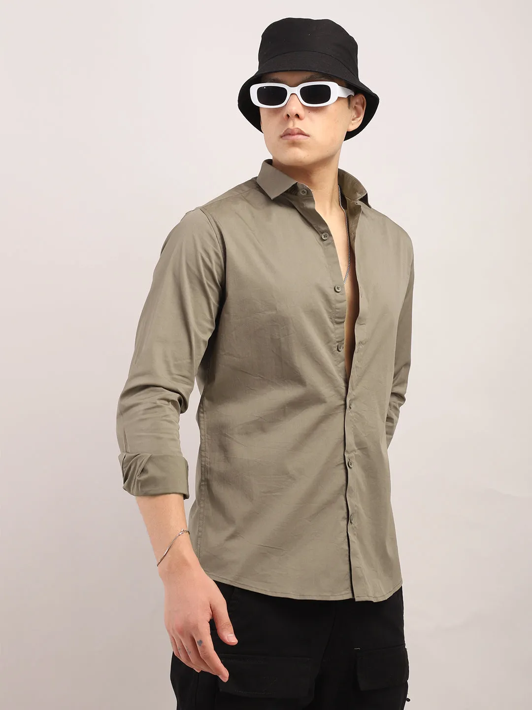 Viggo Plain Khaki Shirt