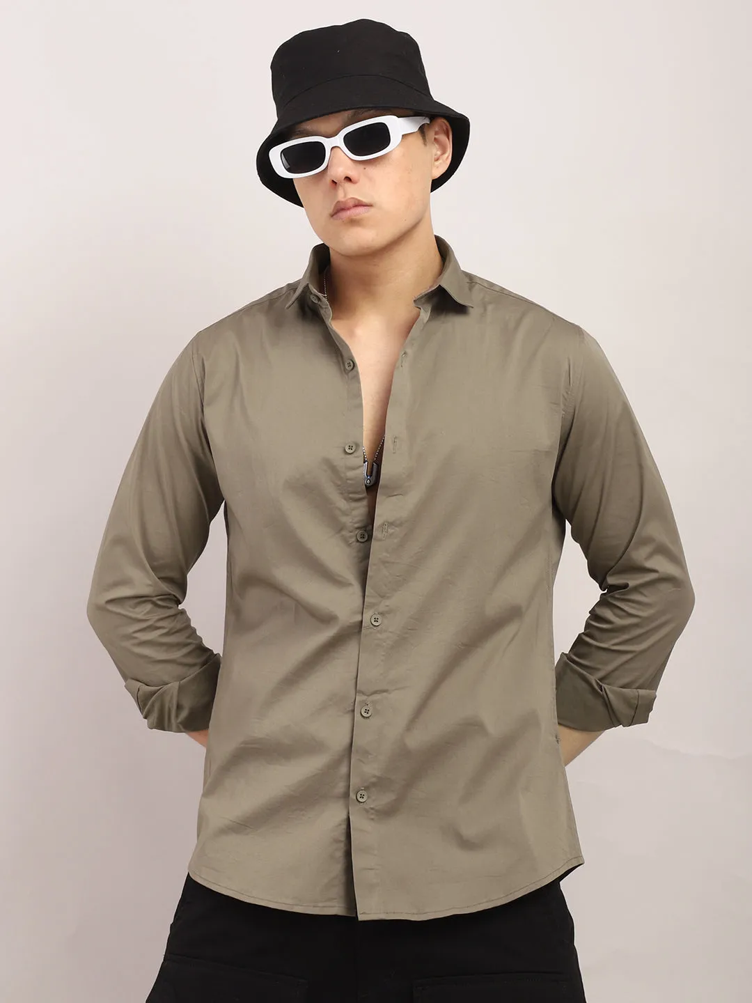 Viggo Plain Khaki Shirt