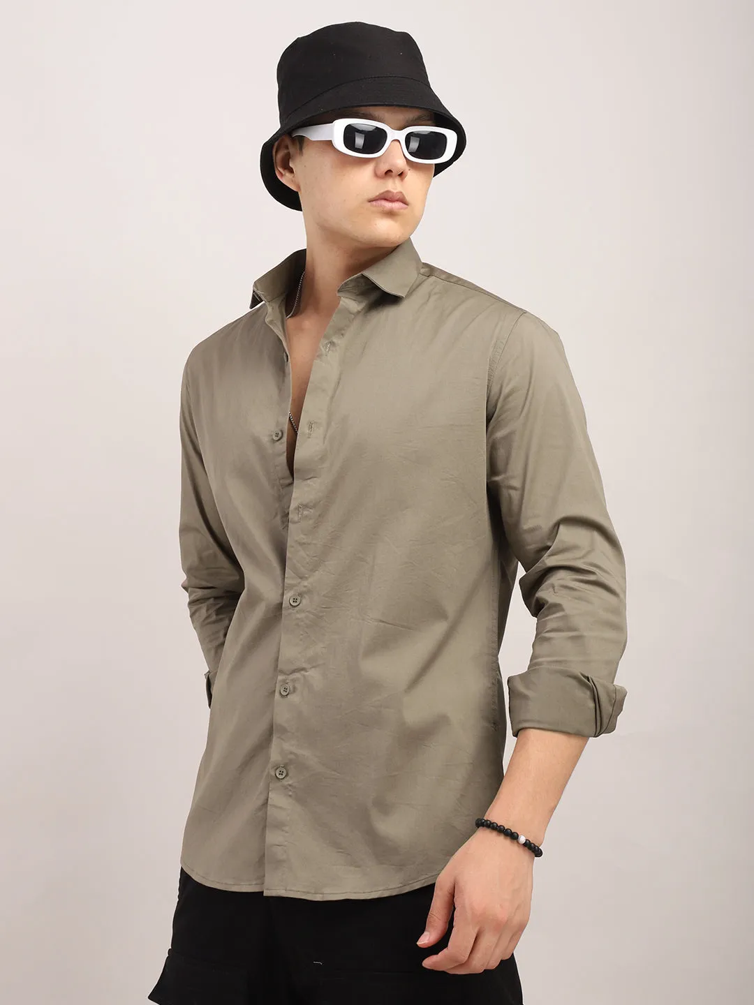 Viggo Plain Khaki Shirt