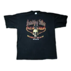 Vintage '05 American Biker Flaming Skull Tee (XXL)