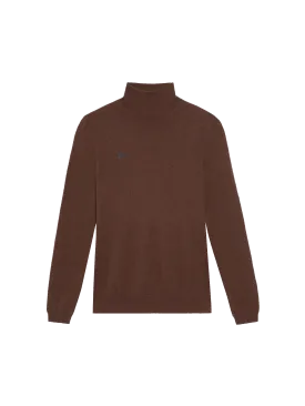 Women's Recycled Cashmere Fitted Turtleneck Top—chestnut brown